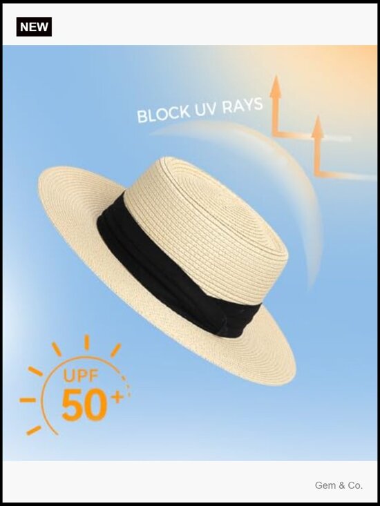 Women\'s Wide Brim Straw Sun Hat UPF 50+ Beach Travel main image 6